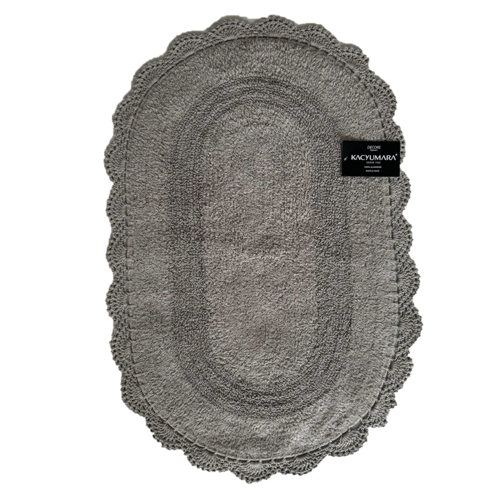 Tapete Crochê Oval Kacyumara Storm 60x90