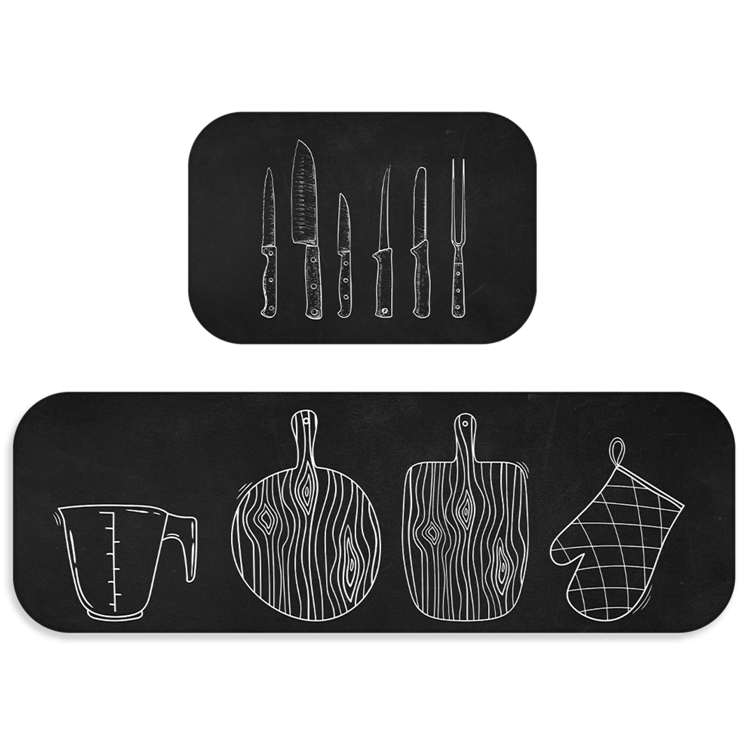 Kit Tapete Cozinha 2 Peças Black Utensílios