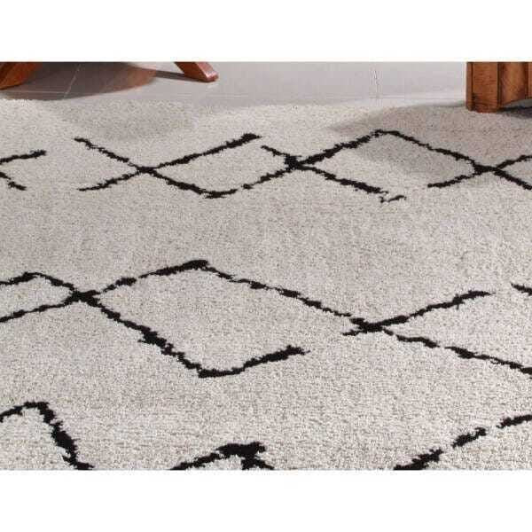 Tapete para Sala Quarto 200x250cm Art Pérola e Preto