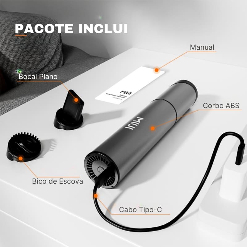 Mini Aspirador de Pó Portátil Sem Fio