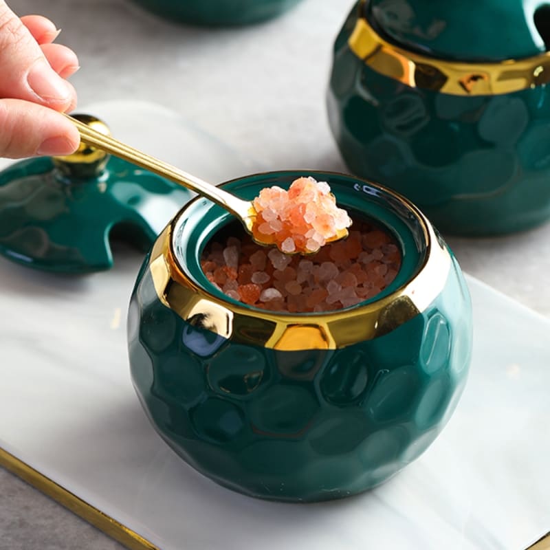 Conjunto de Potes Cerâmica Kit Açucareiro e Saleiro Castiliani