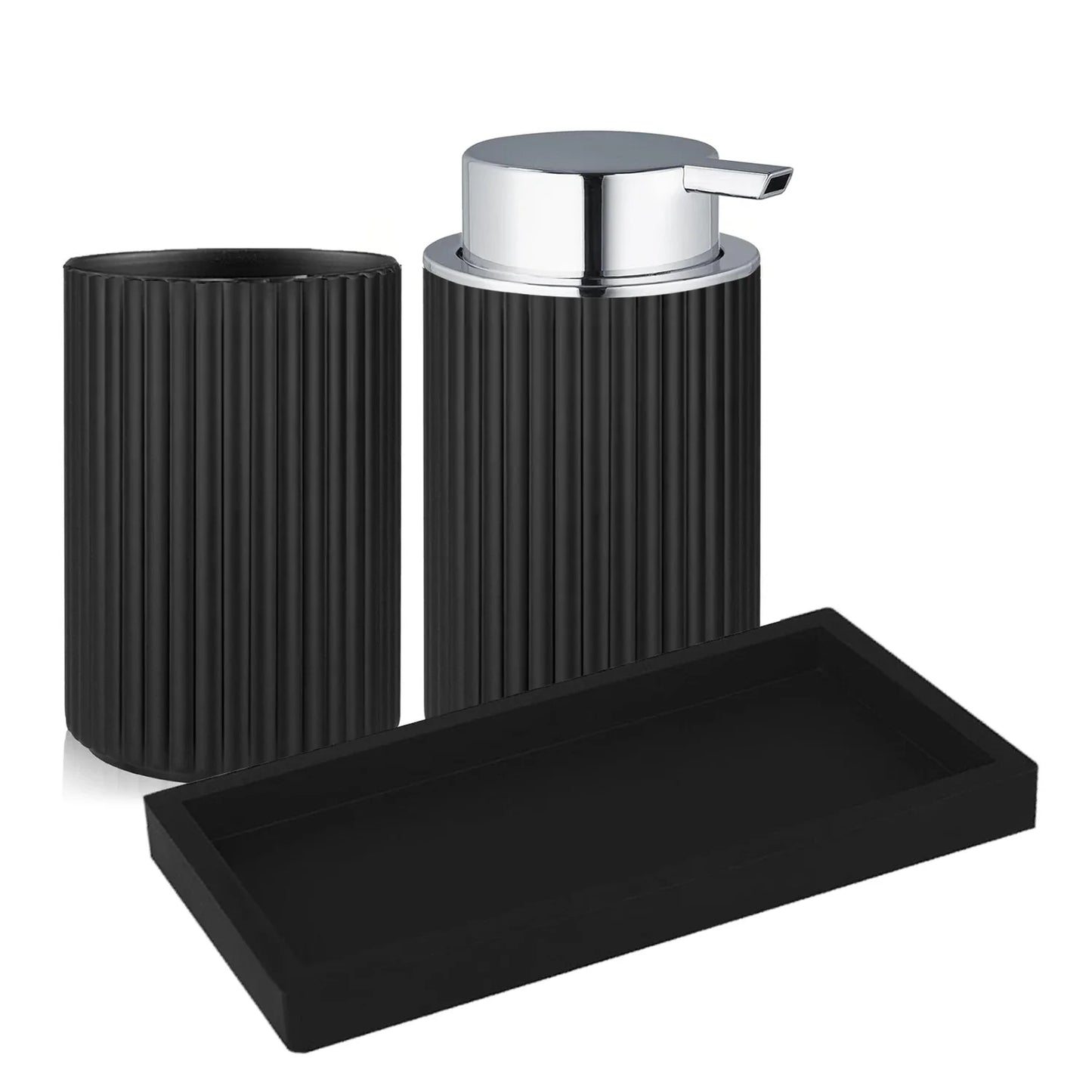 Kit Luxo para Banheiro com Dispenser de Espuma e Organizador