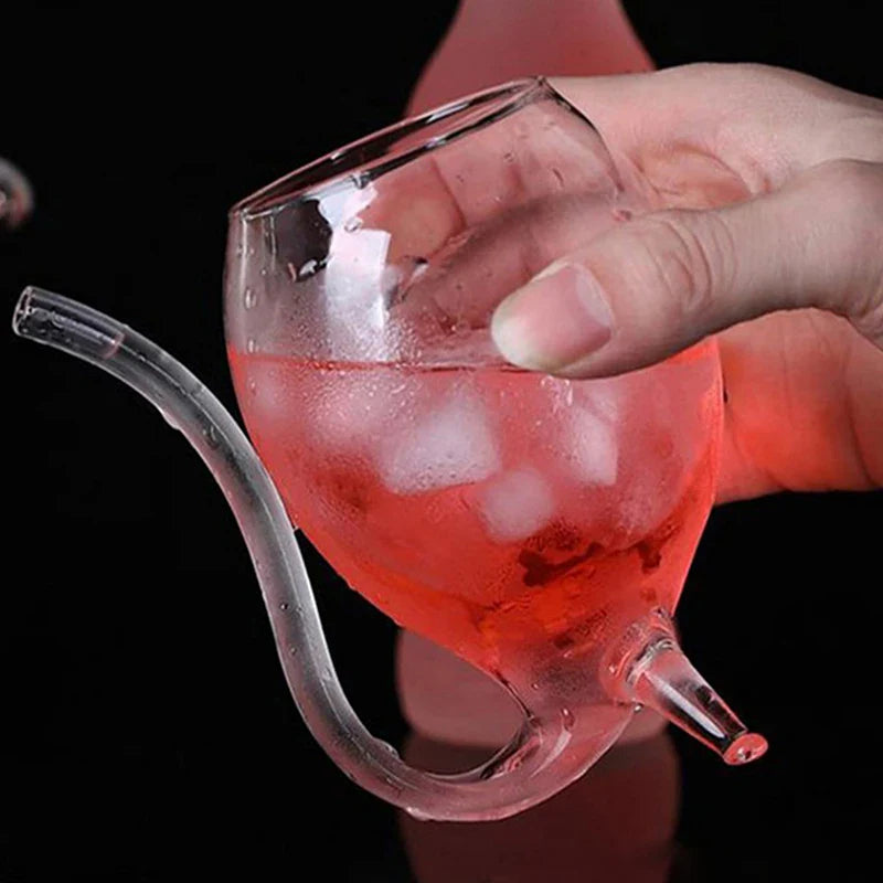 Copo de Drink com Canudo de Vidro