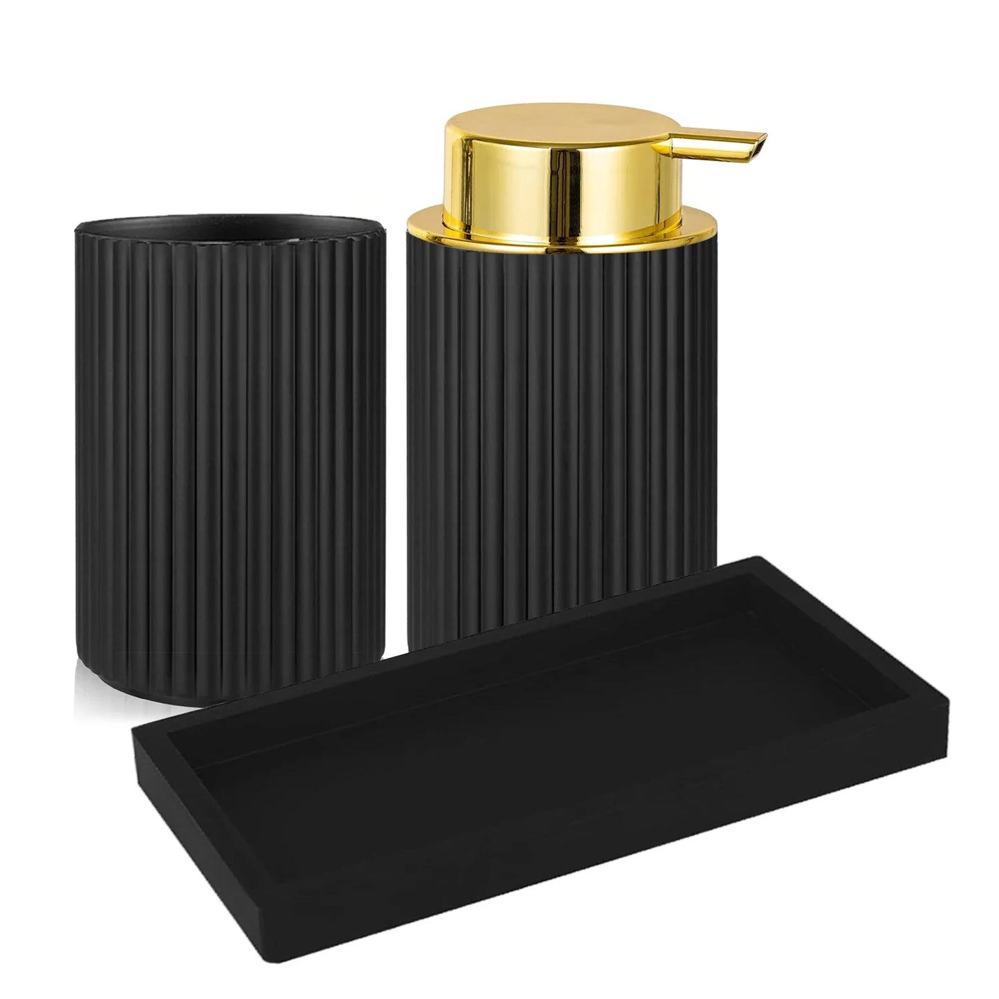 Kit Luxo para Banheiro com Dispenser de Espuma e Organizador