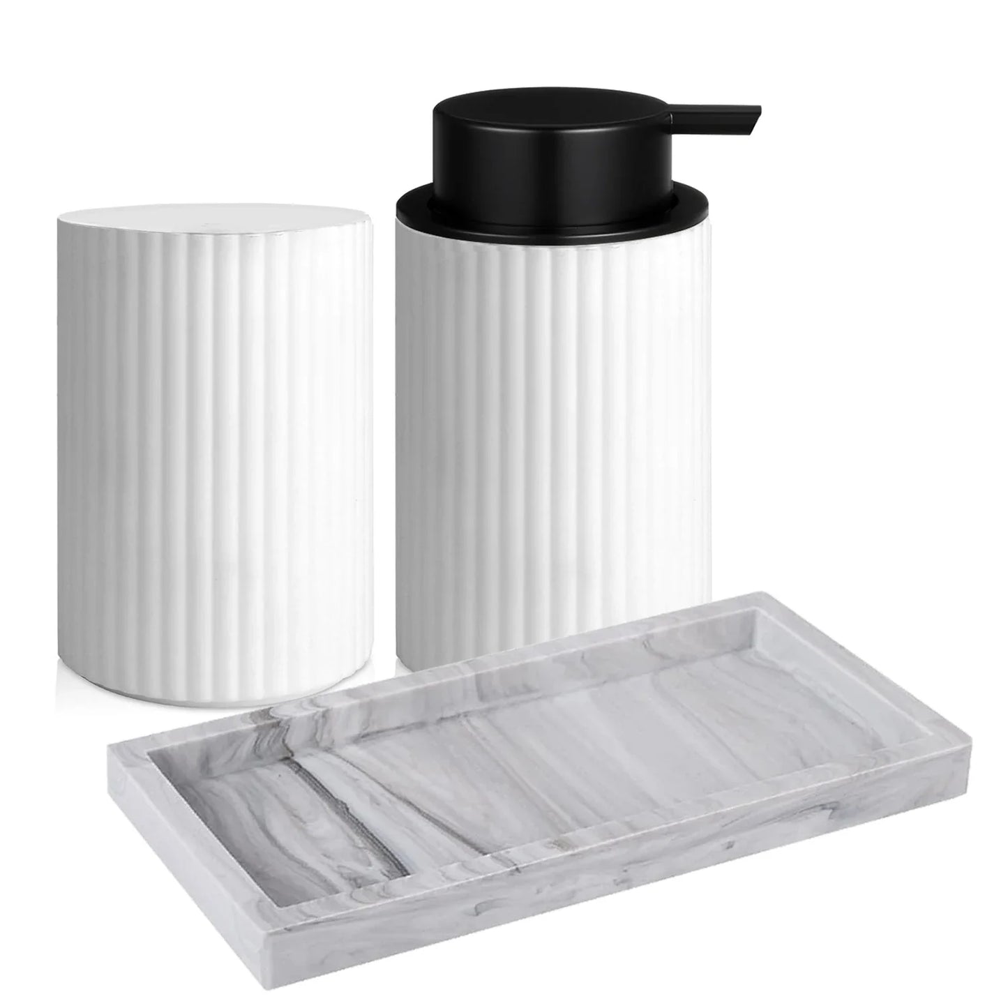Kit Luxo para Banheiro com Dispenser de Espuma e Organizador