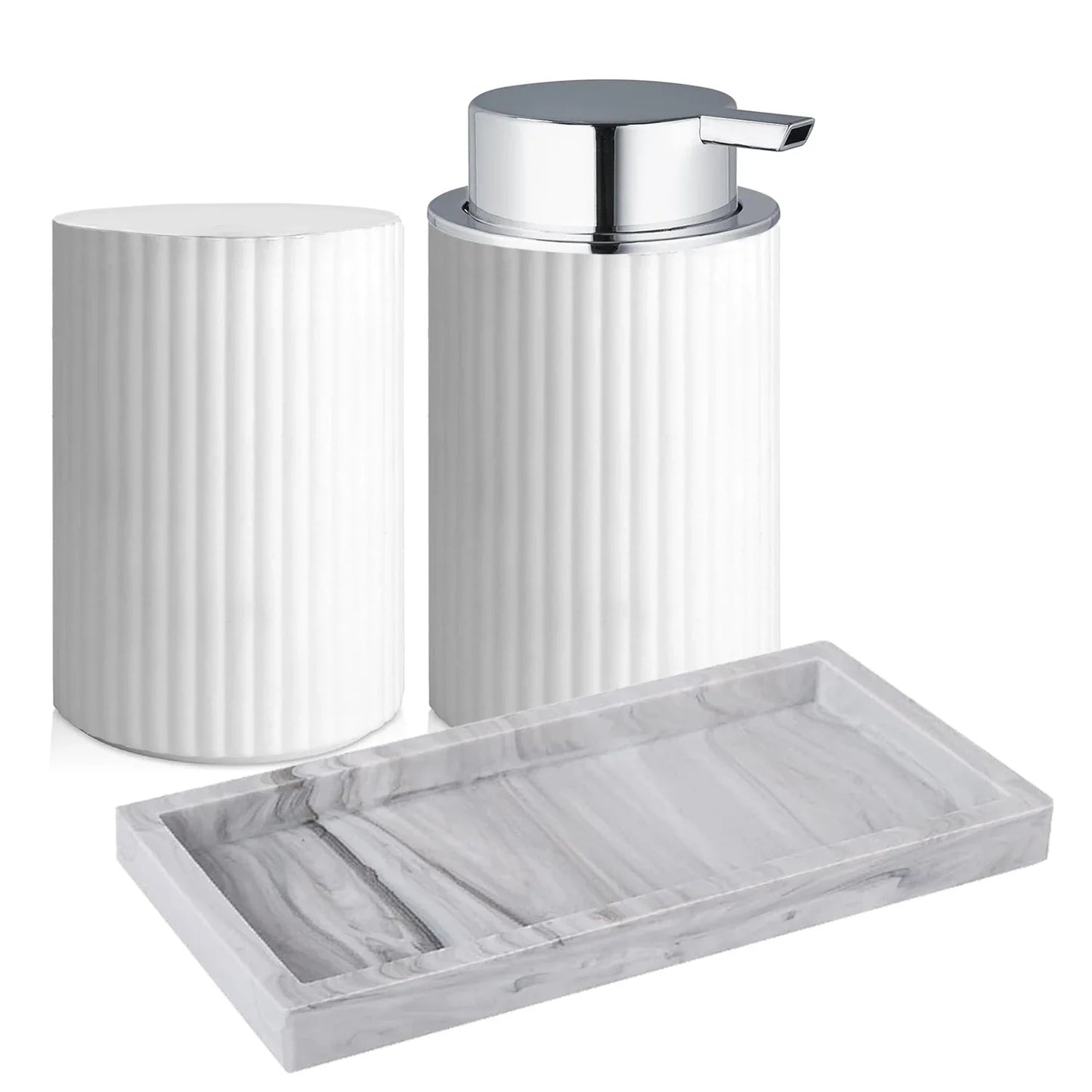 Kit Luxo para Banheiro com Dispenser de Espuma e Organizador