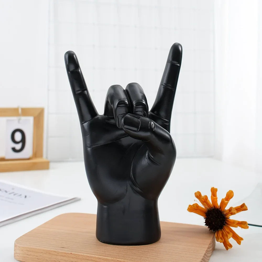 Decoração de Mesa Escultura de Mãos Rock