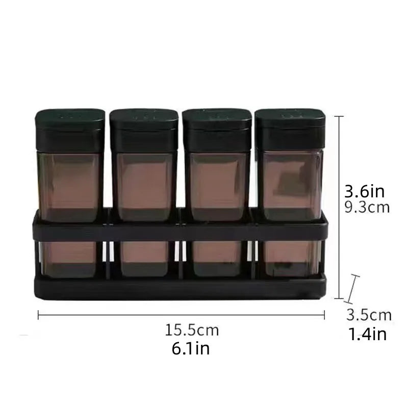 Conjunto de Potes de Temperos com 4 Grades e Tampa Selada