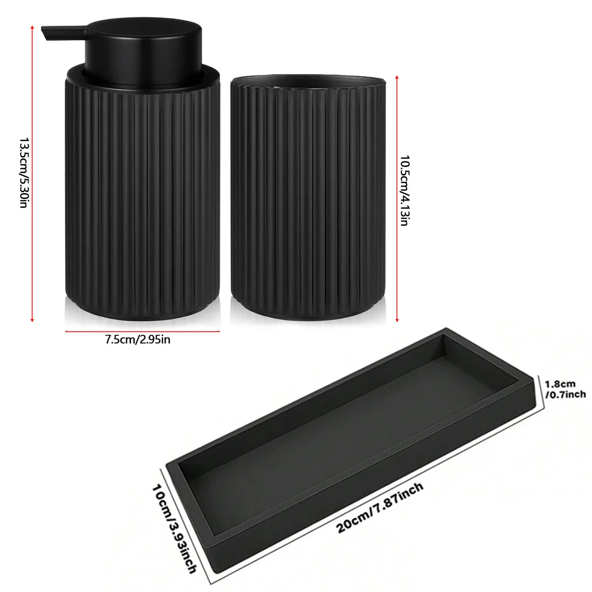 Kit Luxo para Banheiro com Dispenser de Espuma e Organizador
