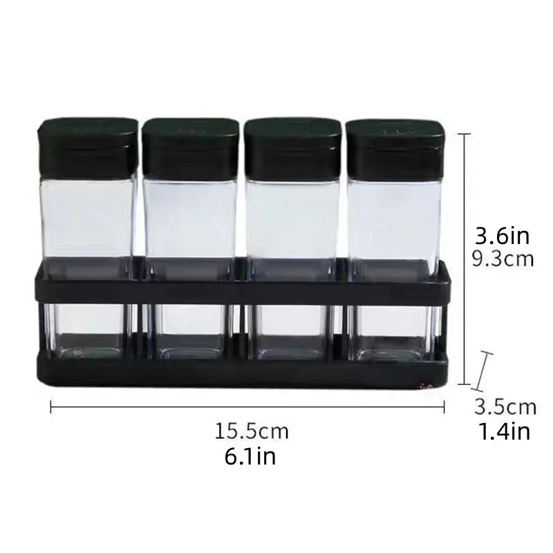 Conjunto de Potes de Temperos com 4 Grades e Tampa Selada