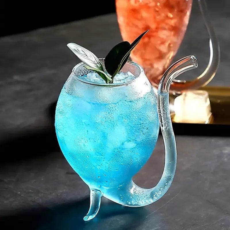 Copo de Drink com Canudo de Vidro