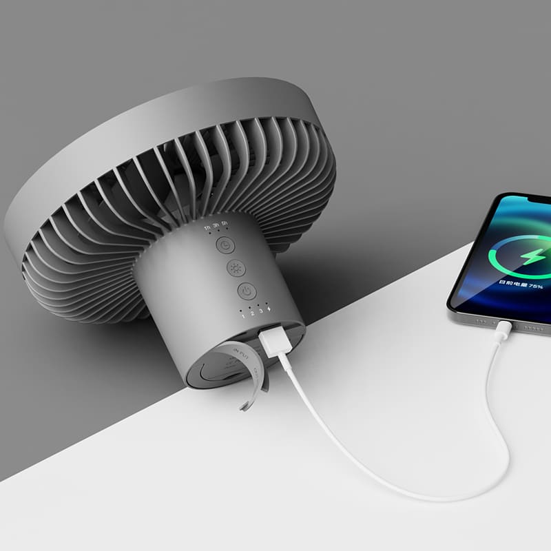 Ventilador de Coluna Portátil Recarregável de Mesa