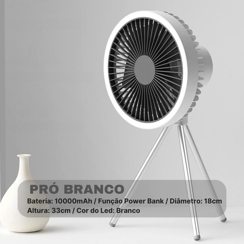 Ventilador de Coluna Portátil Recarregável de Mesa