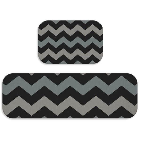 Kit Tapete de Cozinha 2 Peças Chevron Único