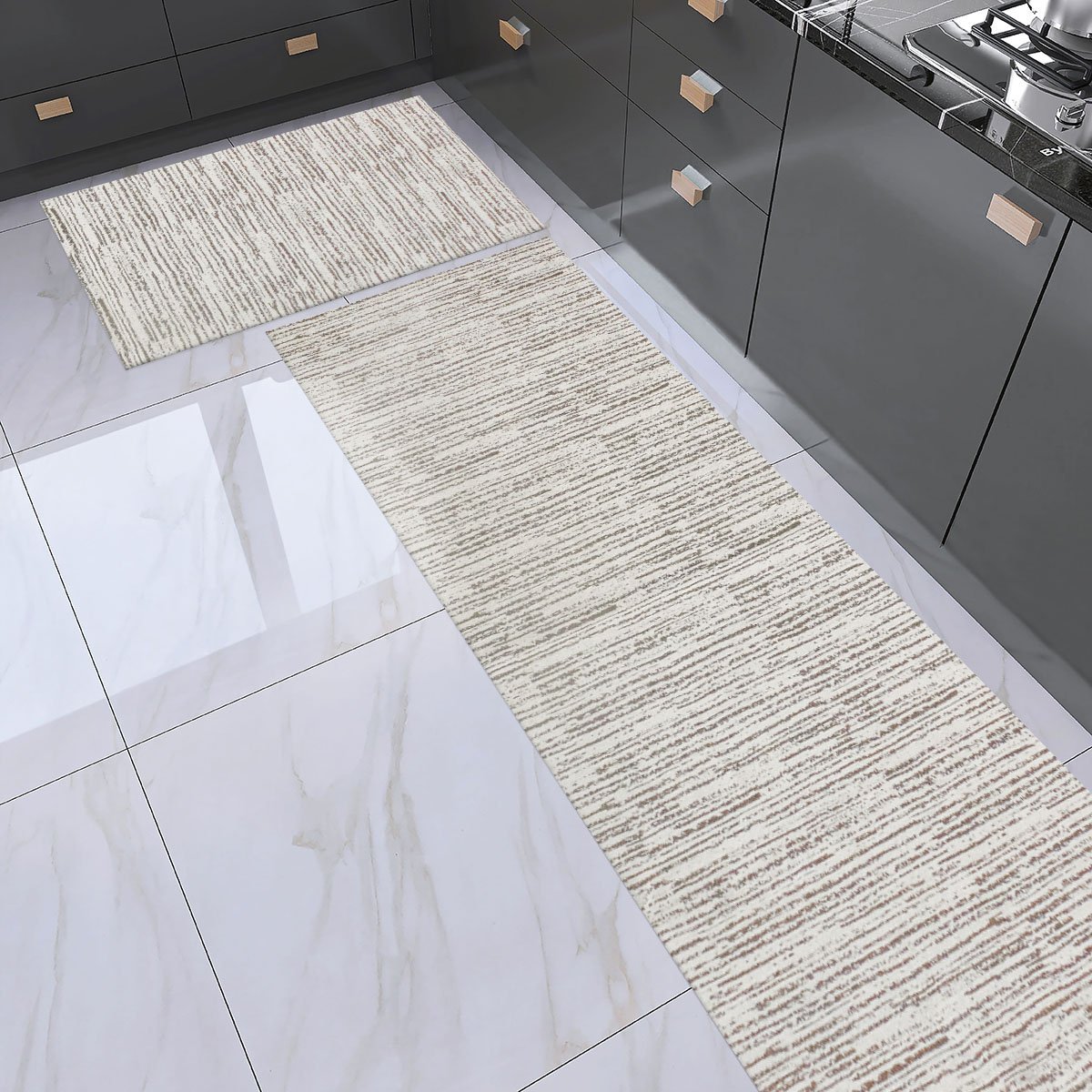 Kit Tapete Passadeira Para Cozinha 1,30m X 45cm