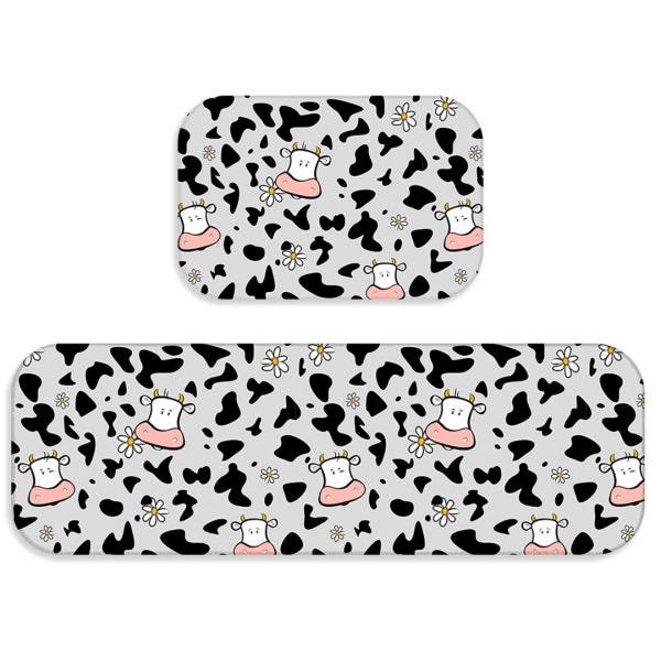 Kit Tapete de Cozinha 2 Peças Cows Único