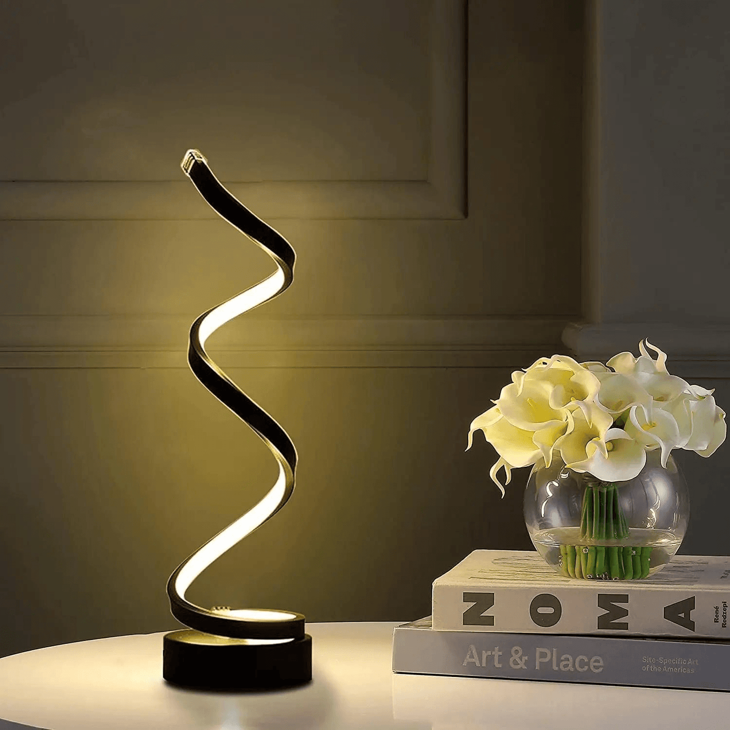 Luminária Abajur de Mesa Ondular LED