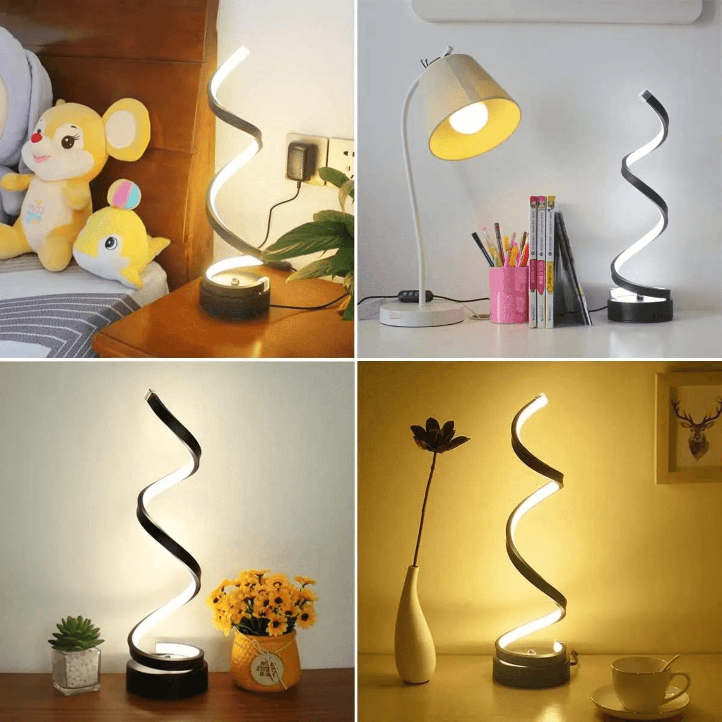 Luminária Abajur de Mesa Ondular LED