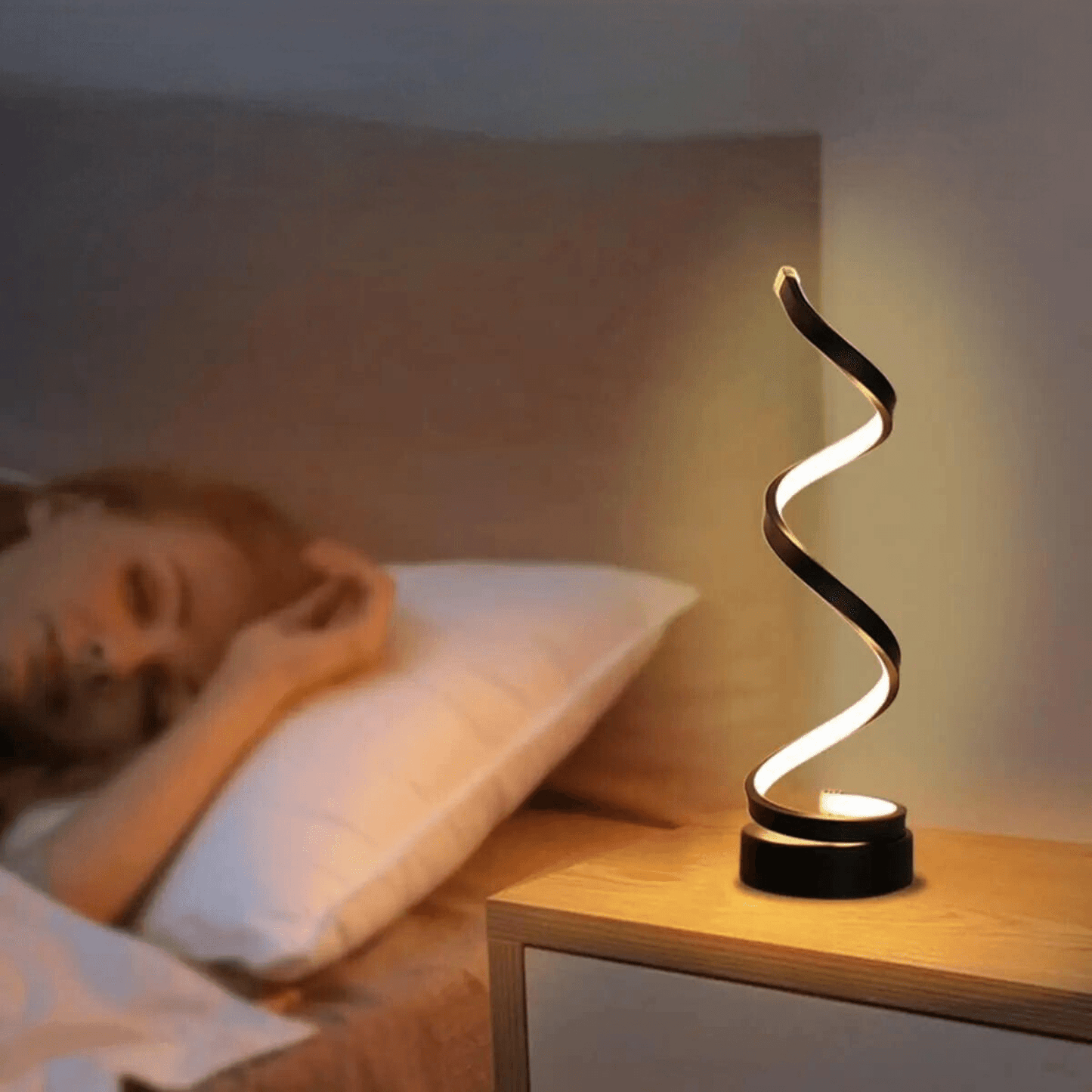 Luminária Abajur de Mesa Ondular LED