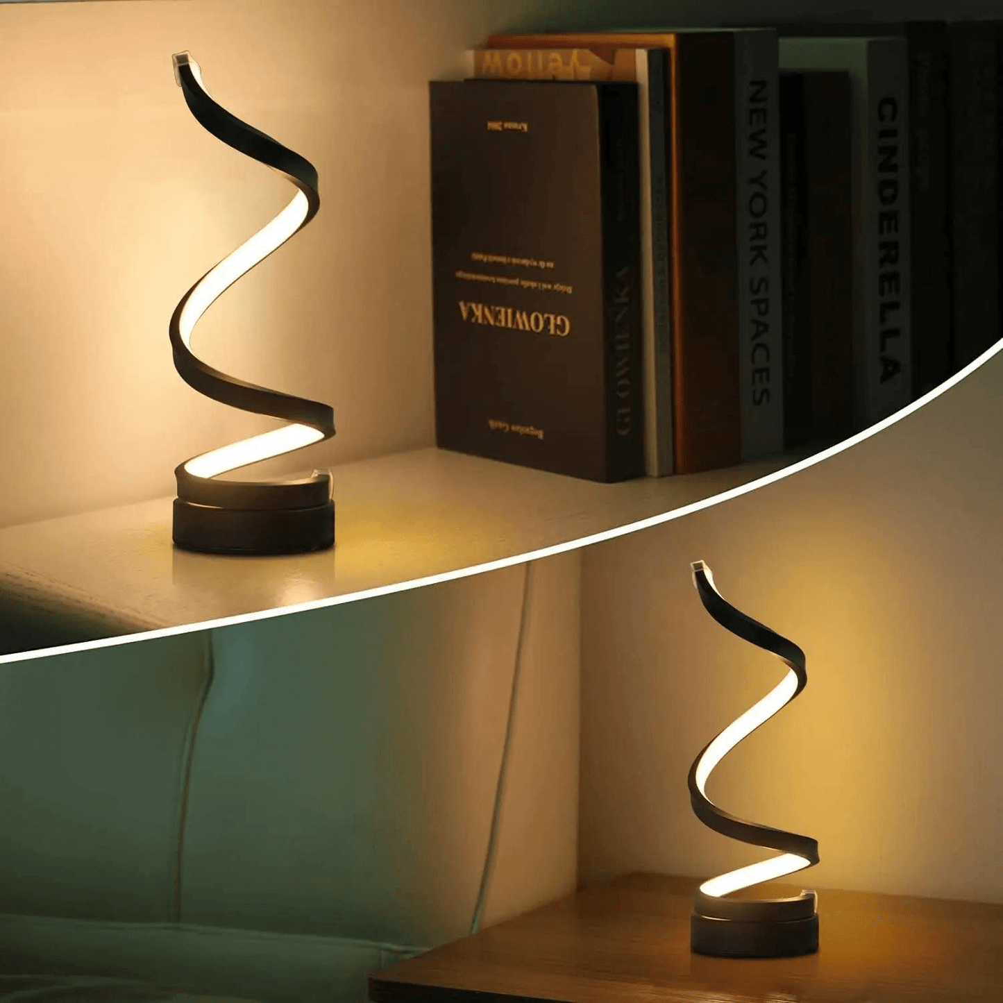 Luminária Abajur de Mesa Ondular LED