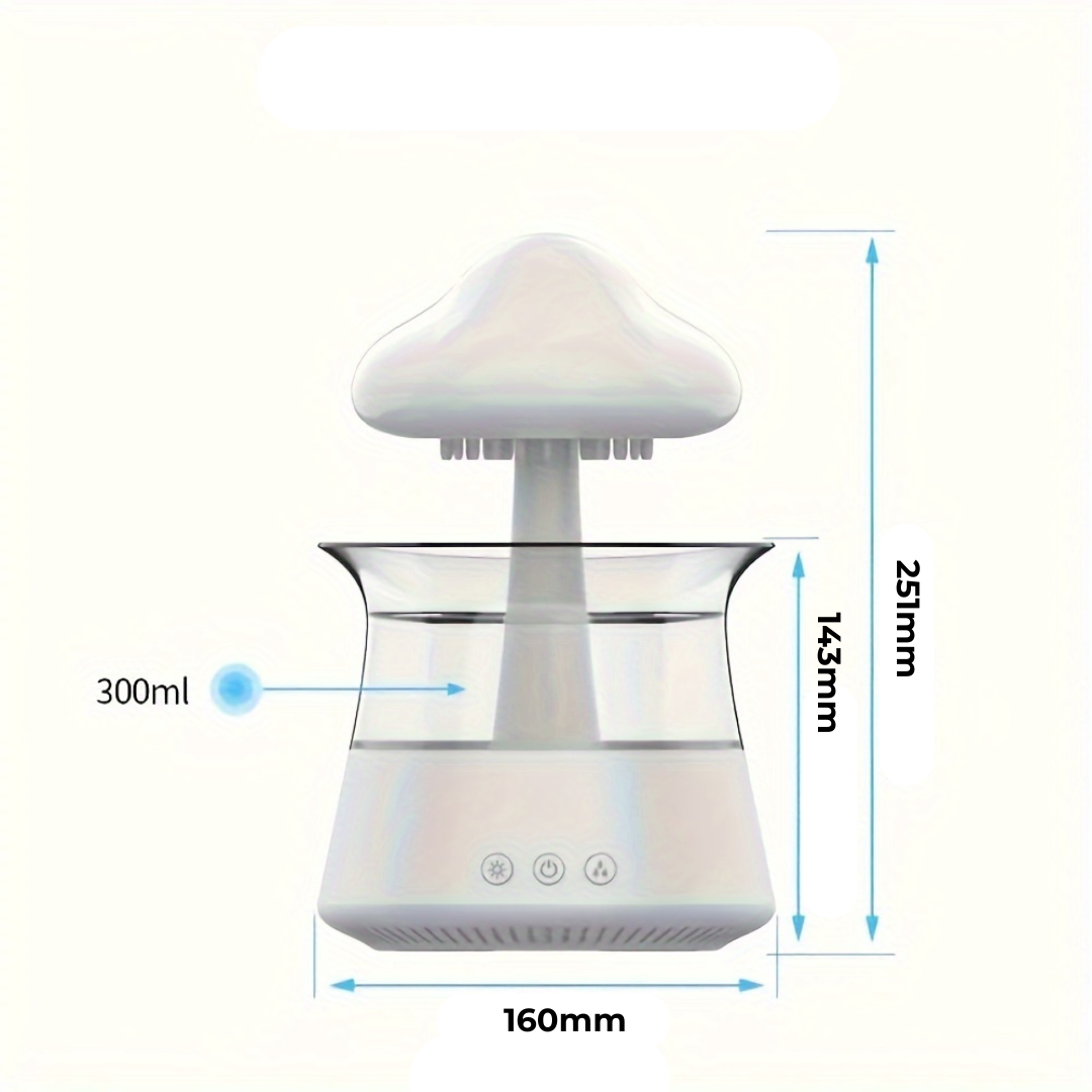 Umidificador Nuvem com Som de Chuva e Aromaterapia