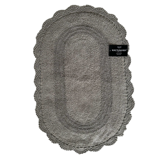 Tapete Crochê Oval Kacyumara Storm 60x90