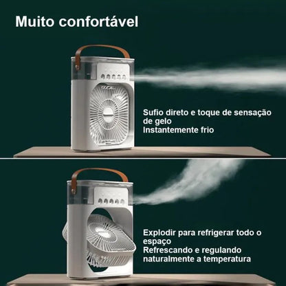 Mini Ventilador e Umidificador de Ar Portátil