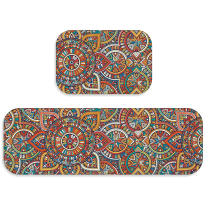 Kit Tapete de Cozinha 2 Peças Mandala
