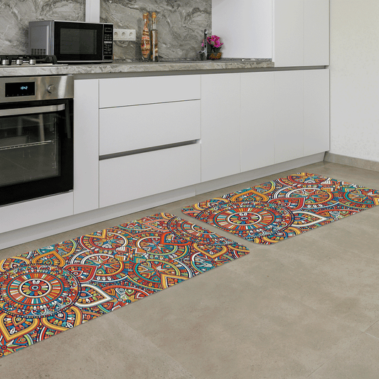 Kit Tapete de Cozinha 2 Peças Mandala
