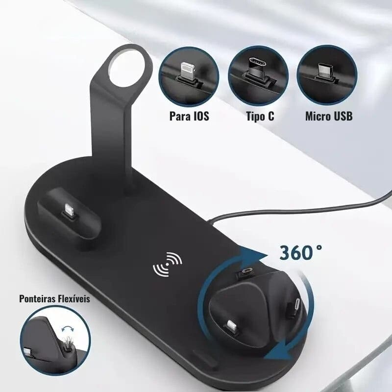 Carregador por Indução Sem Fio Multifuncional