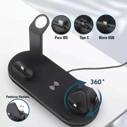 Carregador por Indução Sem Fio Multifuncional