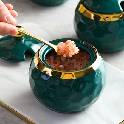 Conjunto de Potes Cerâmica Kit Açucareiro e Saleiro Castiliani