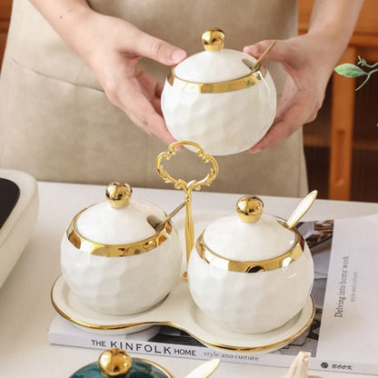 Conjunto de Potes Cerâmica Kit Açucareiro e Saleiro Castiliani