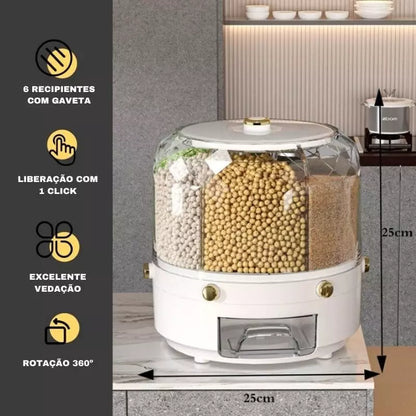 Dispensador Porta Alimentos e Cereais Giratório
