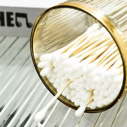 Organizador Porta Cotonete e Algodão Acrílico com Tampa Ursinho