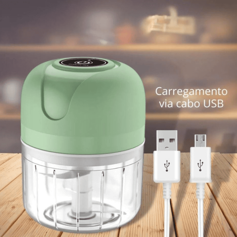 Processador de Alimentos Mini Elétrico USB Portátil