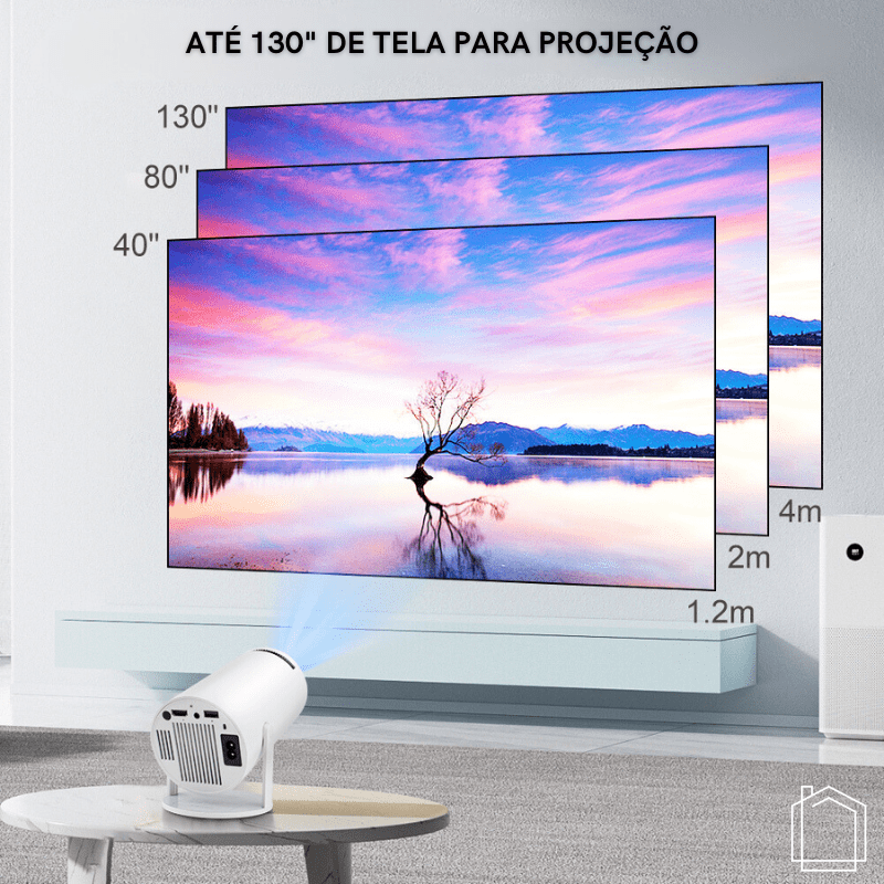 Projetor Portátil 4K 1080p Cinema em Casa Ultra HD