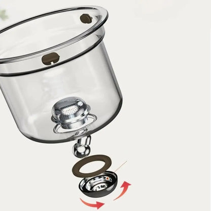 Bule de Chá de Vidro com Infusor e Cabo de Madeira