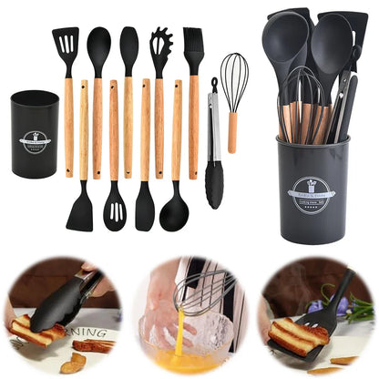 Conjunto de Utensílios de Cozinha 12 Peças de Silicone