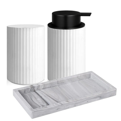 Kit Luxo para Banheiro com Dispenser de Espuma e Organizador