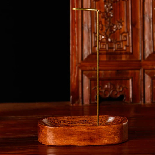Suporte de Incenso em Madeira Natural