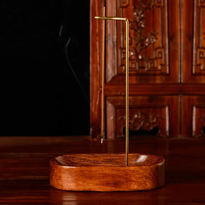 Suporte de Incenso em Madeira Natural