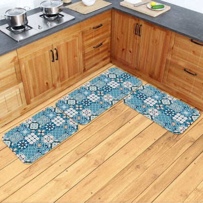 Kit Tapetes Cozinha Azulejo - 3 Peças