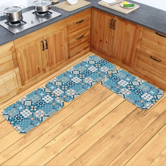 Kit Tapetes Cozinha Azulejo - 3 Peças
