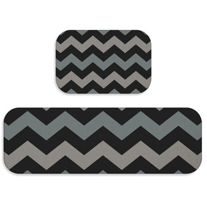 Kit Tapete de Cozinha 2 Peças Chevron Único