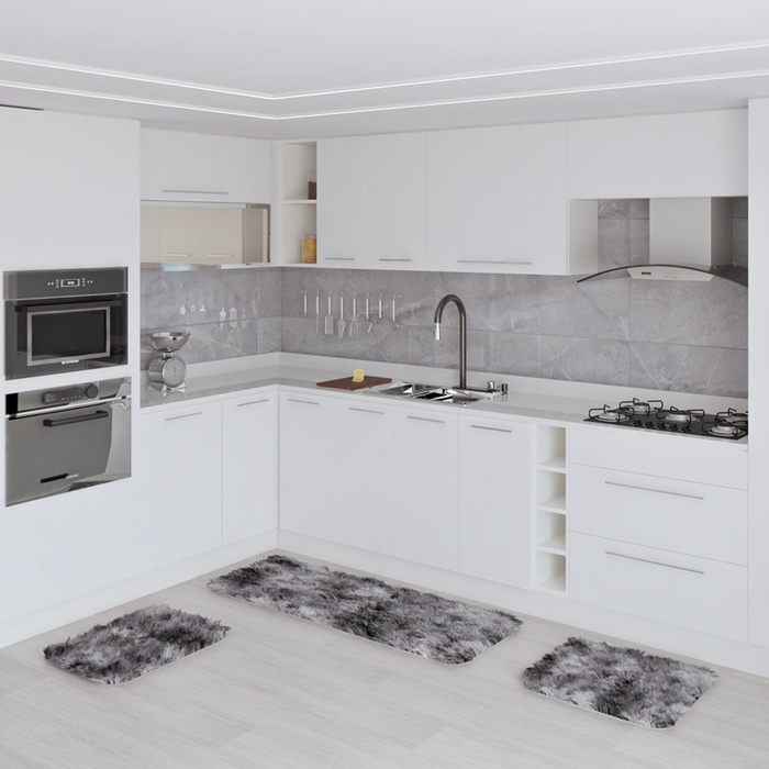 Jogo Kit Tapete Cozinha Anti Derrapante 3 Uni