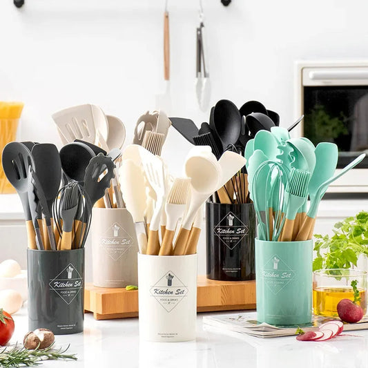 Conjunto de Utensílios de Cozinha 12 Peças de Silicone