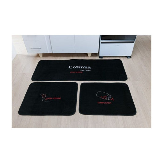 Kit Tapete de Cozinha Temperos 3 Peças