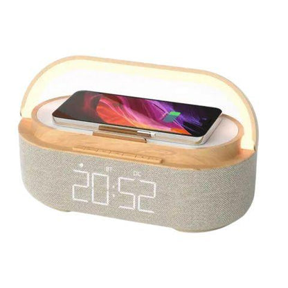 Luminária Multifuncional 5 em 1 Bluetooth e Carregamento Sem Fio