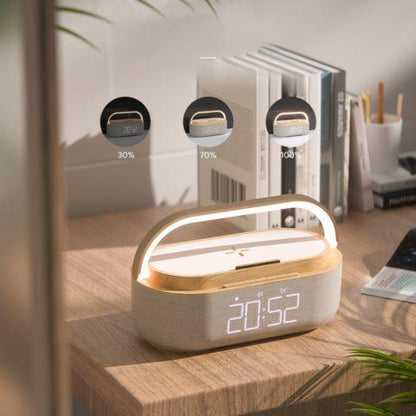 Luminária Multifuncional 5 em 1 Bluetooth e Carregamento Sem Fio